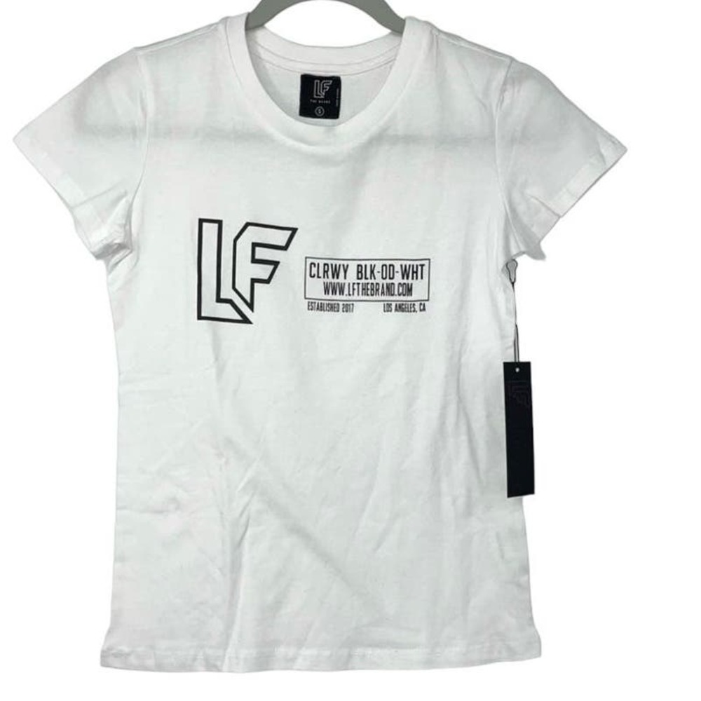 LF THE BRAND WHITE THICK COTTON GRAPHIC TEE SMALL